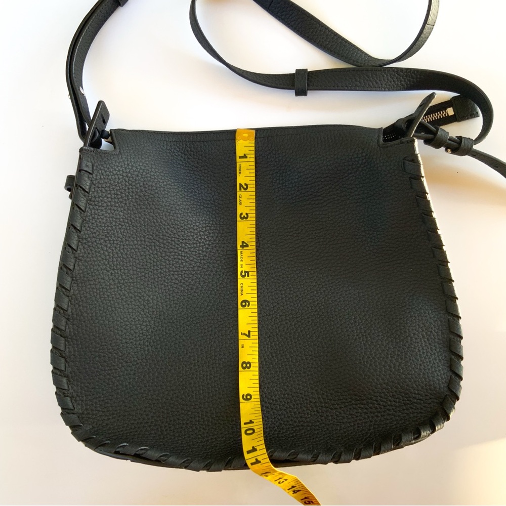 Allsaints Black Leather Crossbody Hobo Bag - Picture 7 of 11